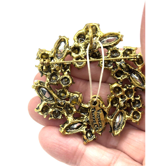 Victorian Trading Company Brooch Wreath Clear Red J1-3017 - Picture 9 of 10